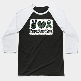 Peace Love Cure Neurofibromatosis Awareness Baseball T-Shirt